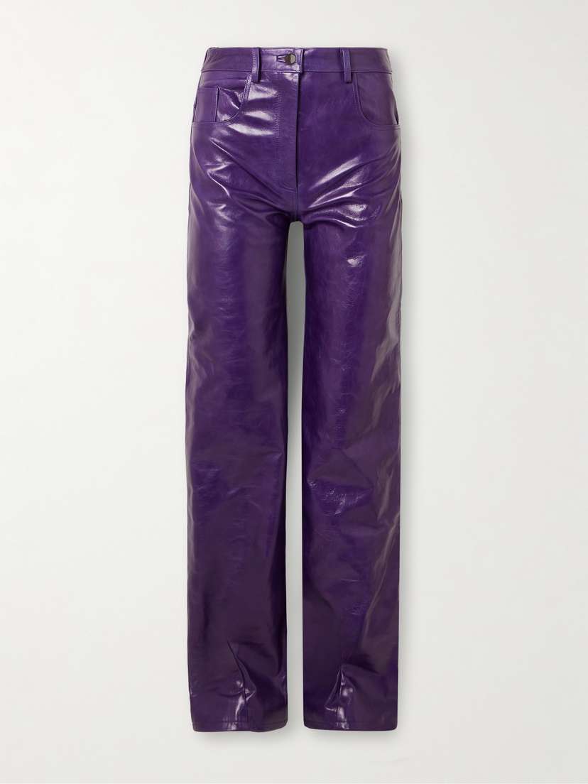 16Arlington Vante Leather Straight-leg Pants