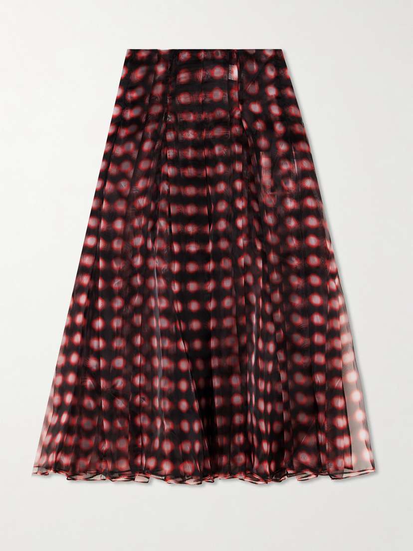 16Arlington Kronos Pleated Polka-dot Organza Midi Skirt - UK 14