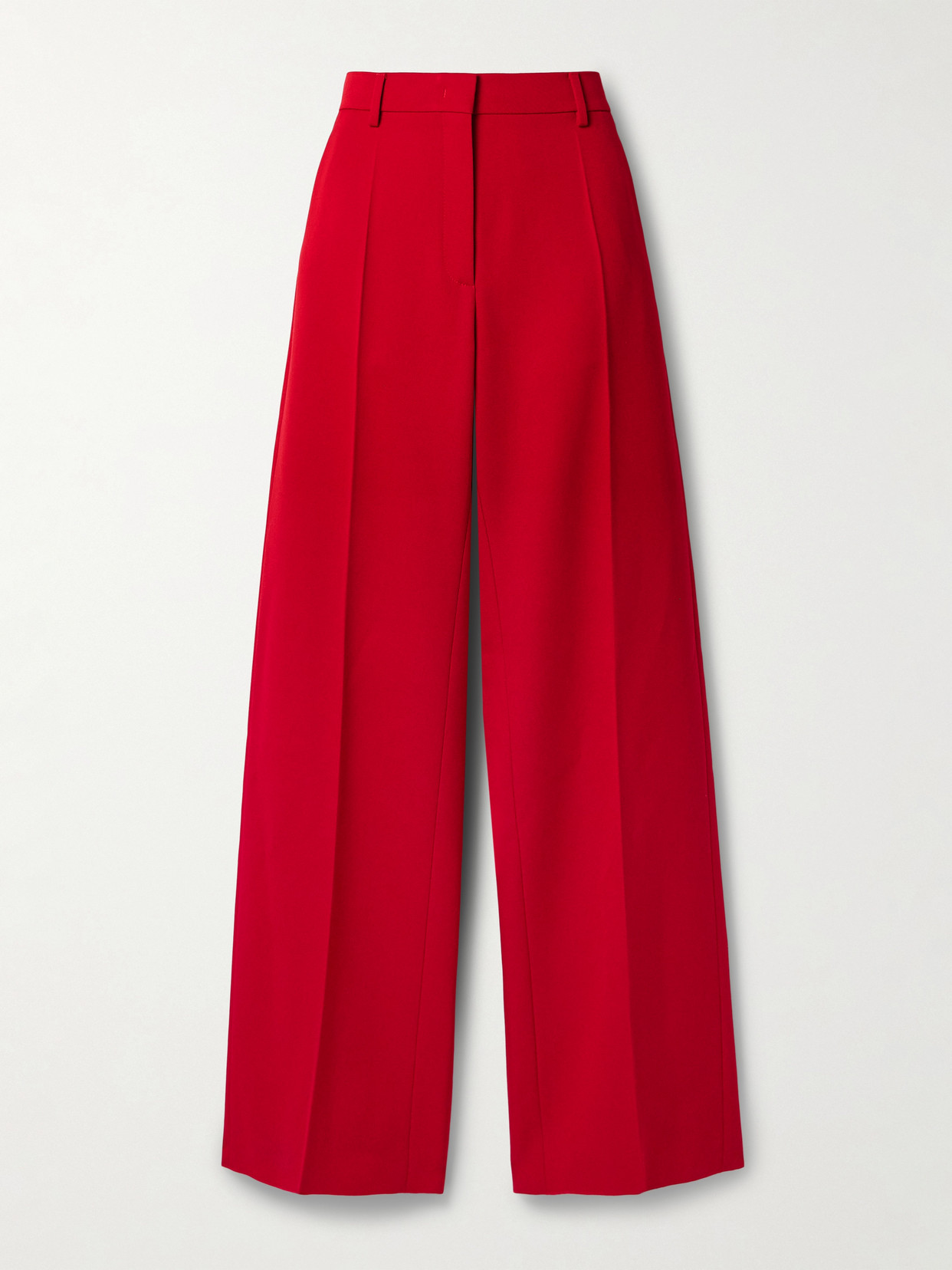 Valentino Garavani - Grain De Poudre Wool Wide-leg Pants - Red