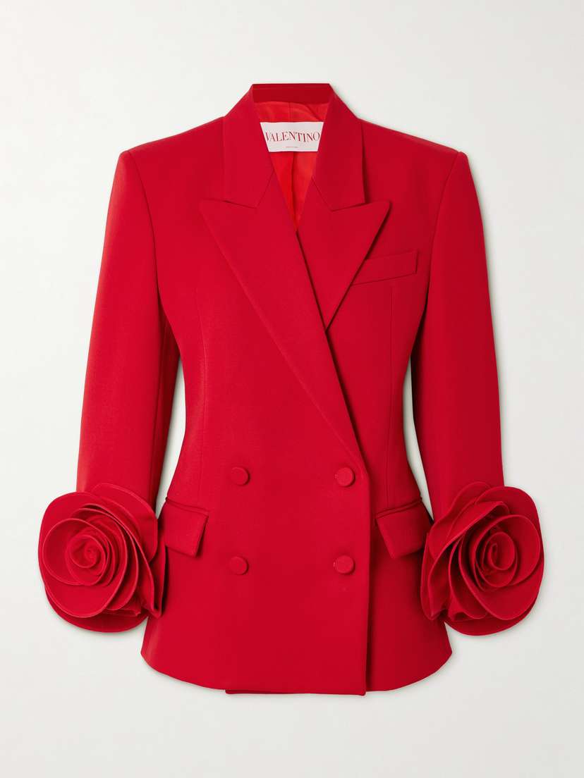 Valentino Garavani Appliquéd Wool Blazer