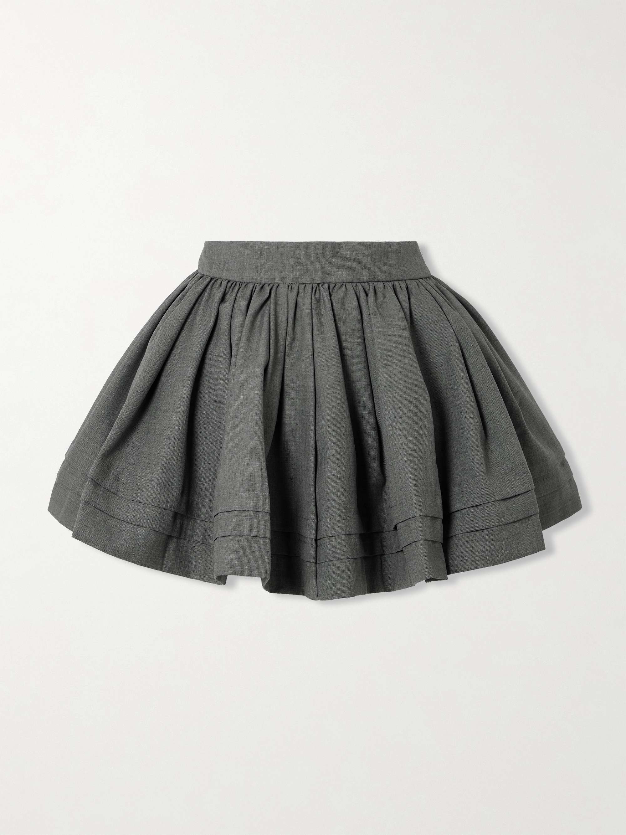 SHUSHU TONG Gathered wool and silk blend mini skirt NET A PORTER