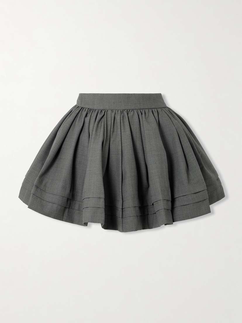 SHUSHU/TONG Gathered Wool And Silk-blend Mini Skirt - UK 12