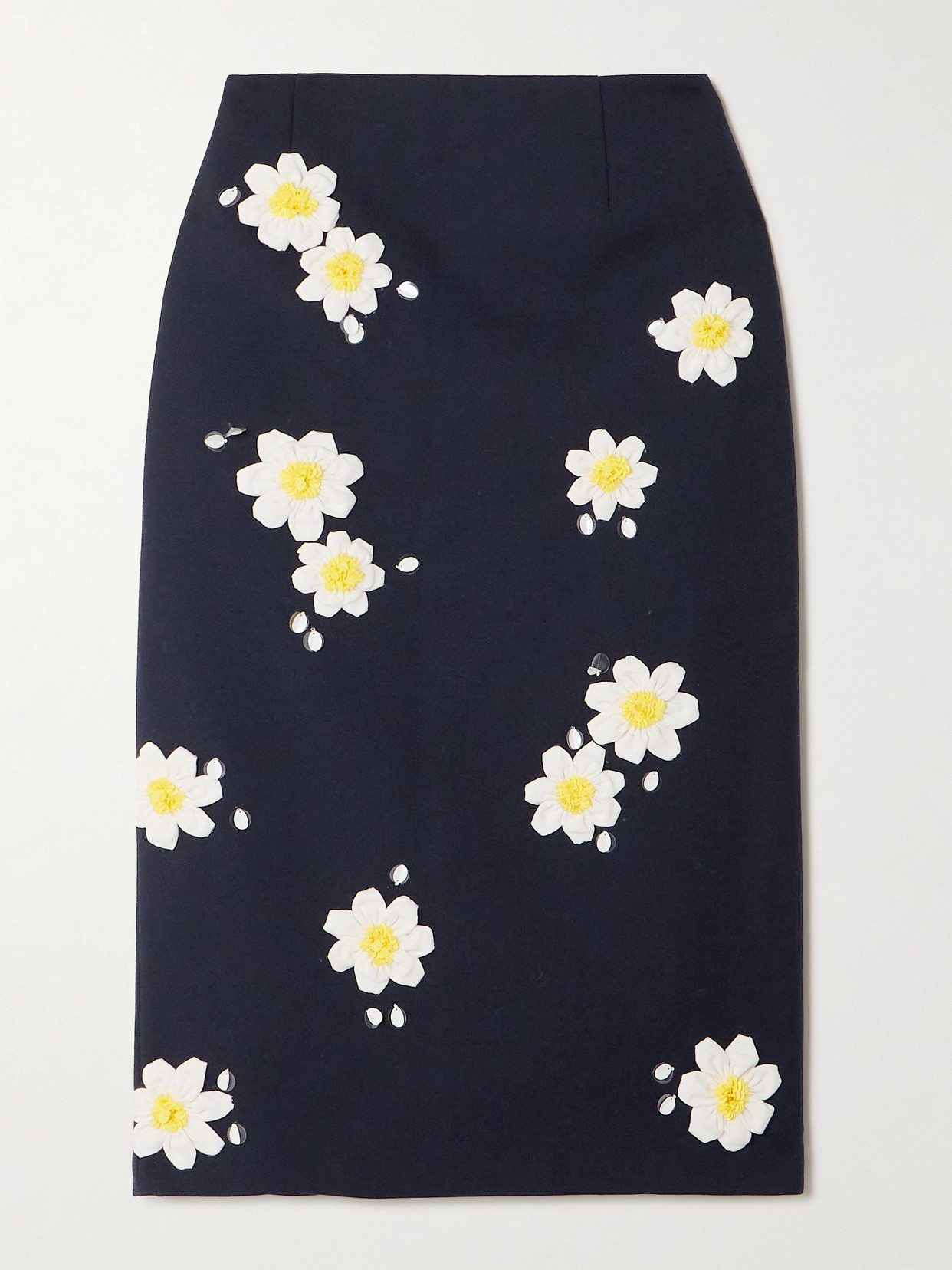 SHUSHU/TONG - Embellished Wool-blend Midi Skirt - Blue