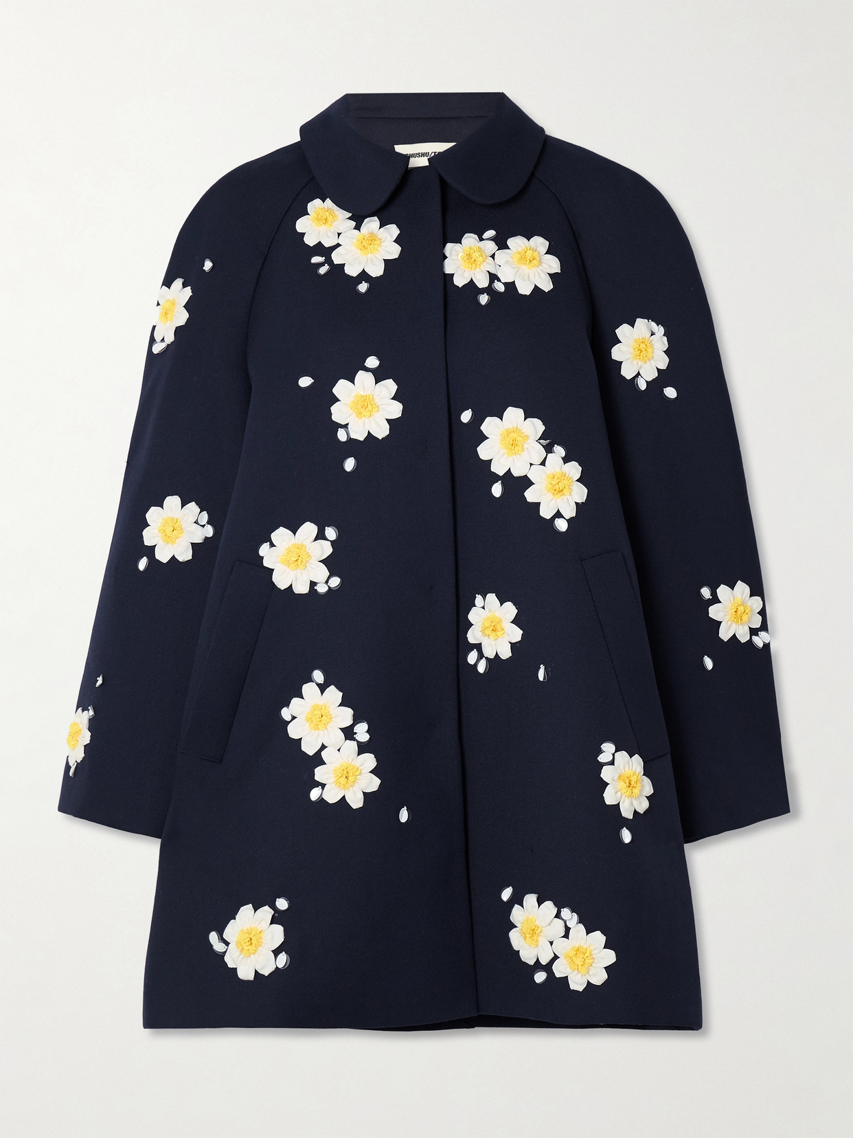 SHUSHU/TONG - Embellished Wool-blend Coat - Blue