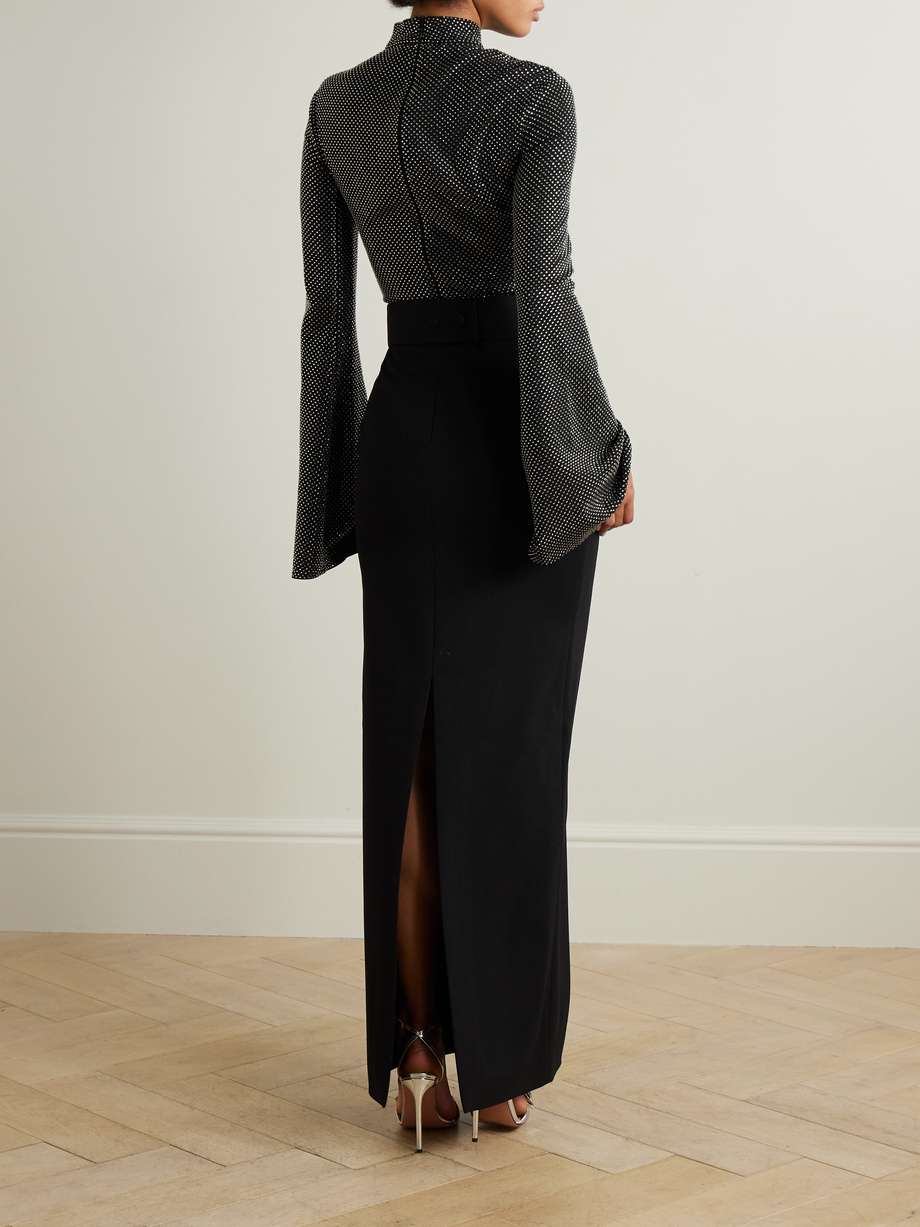 the lolo crystal-embellished crepe gown