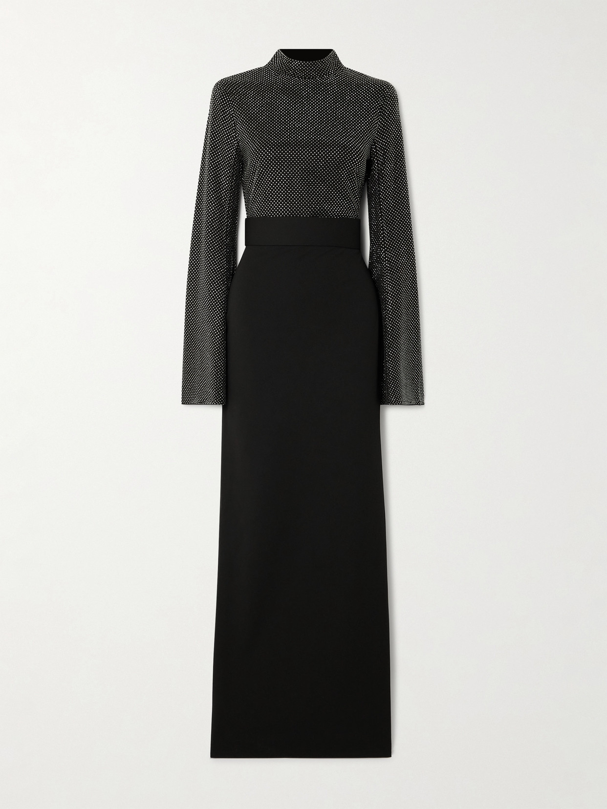 Solace London - The Lolo Crystal-embellished Crepe Gown - Black