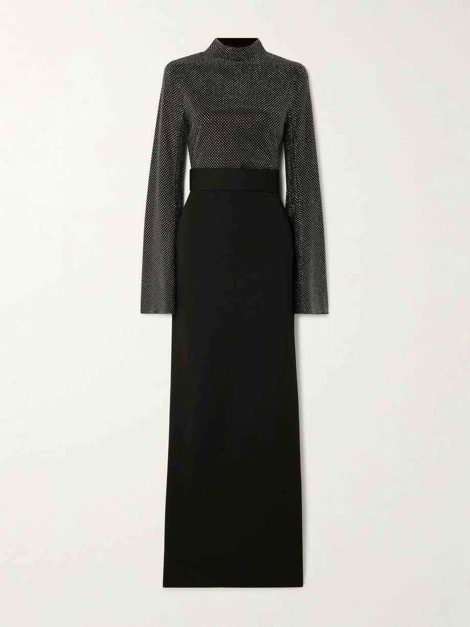 the lolo crystal-embellished crepe gown