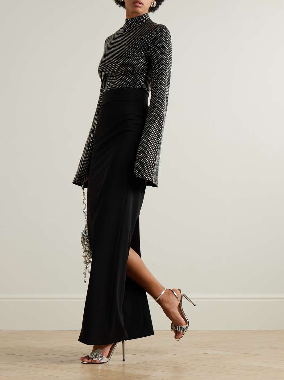 the lolo crystal-embellished crepe gown
