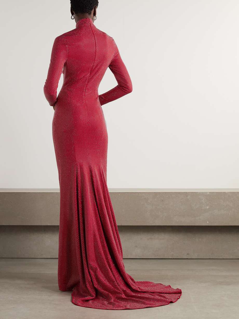 vivienne crystal-embellished crepe gown