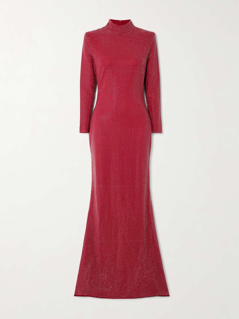 Solace London Vivienne Crystal-embellished Crepe Gown