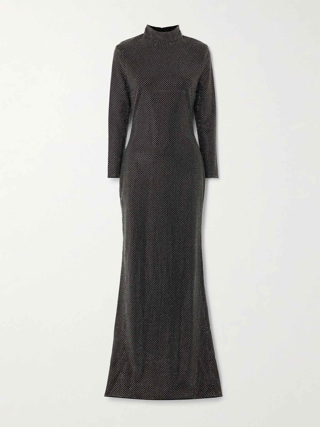 Solace London Vivienne Crystal-embellished Crepe Gown In Black