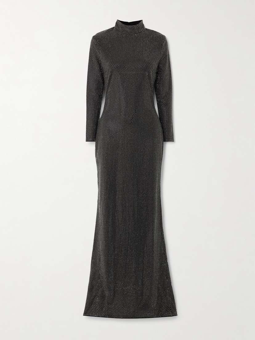 Solace London Vivienne Crystal-embellished Crepe Gown