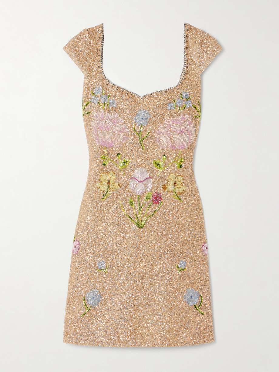 marie embellished stretch-tulle mini dress