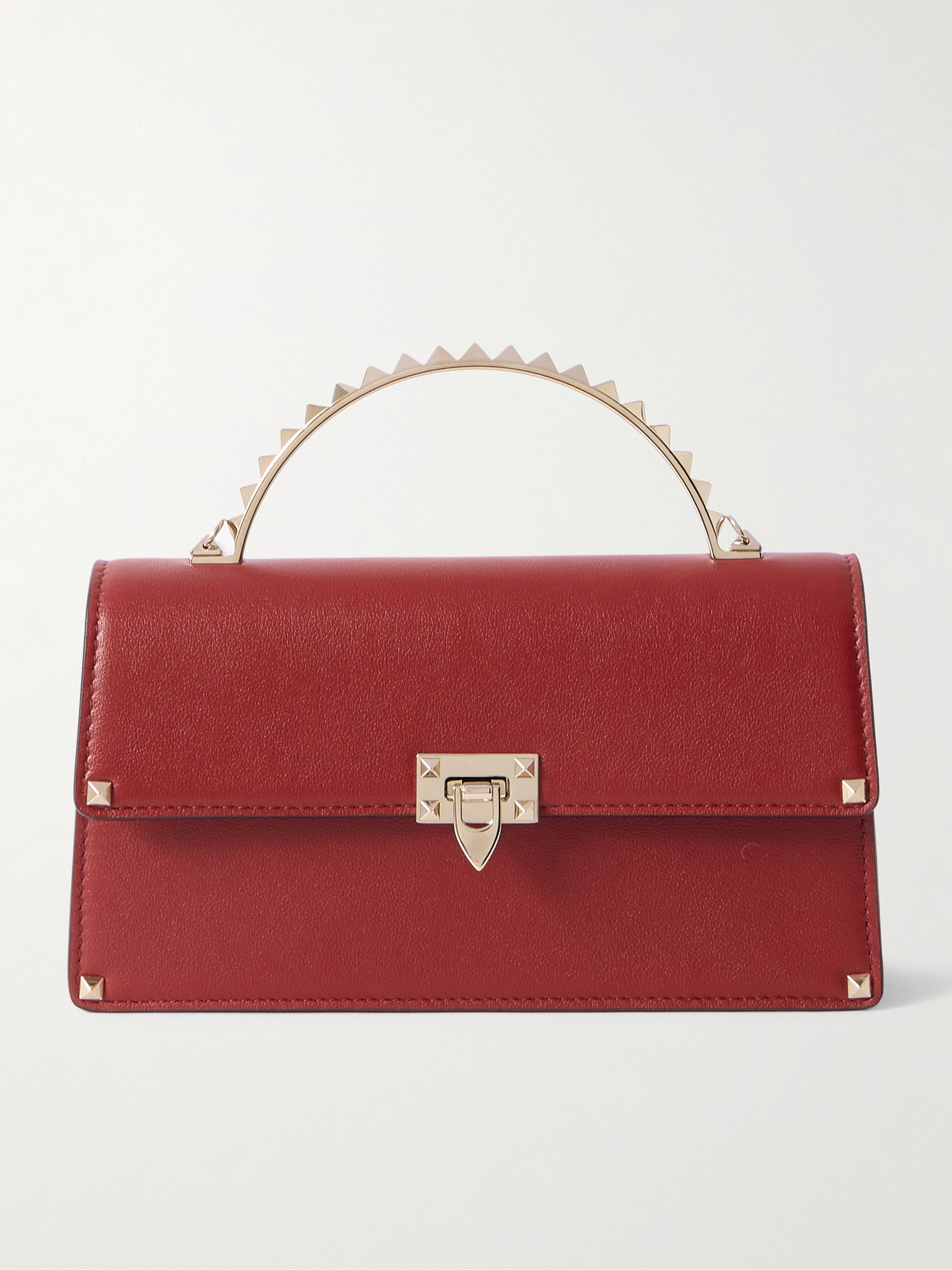 Valentino Garavani Rockstud Mini Handbag In Calfskin Woman Rosso Uni In Red