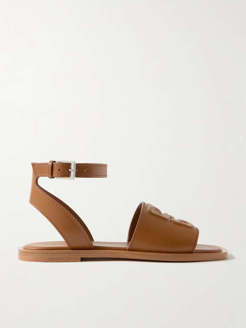 Givenchy 4g Liquid Logo-embossed Leather Sandals