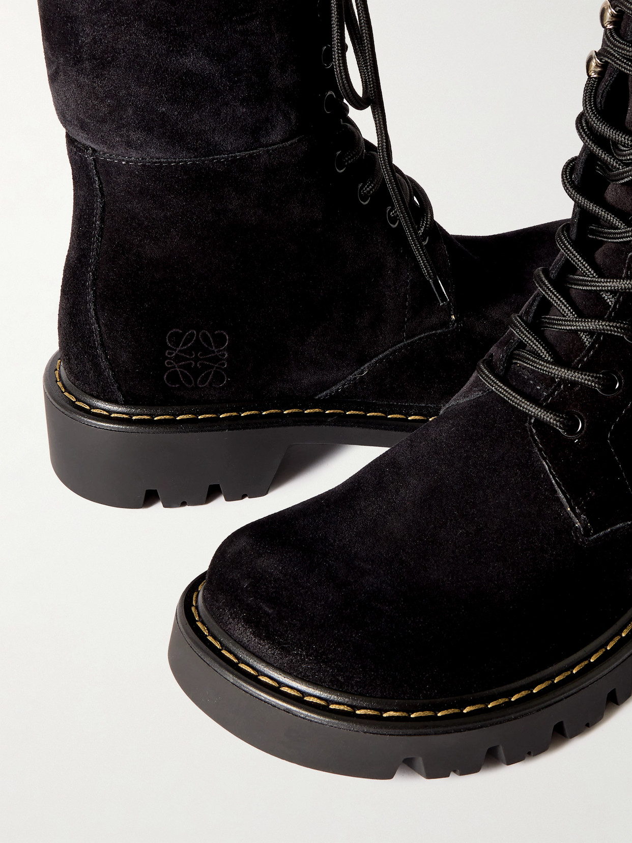 Loewe Sierra Suede Ankle Boots In Black