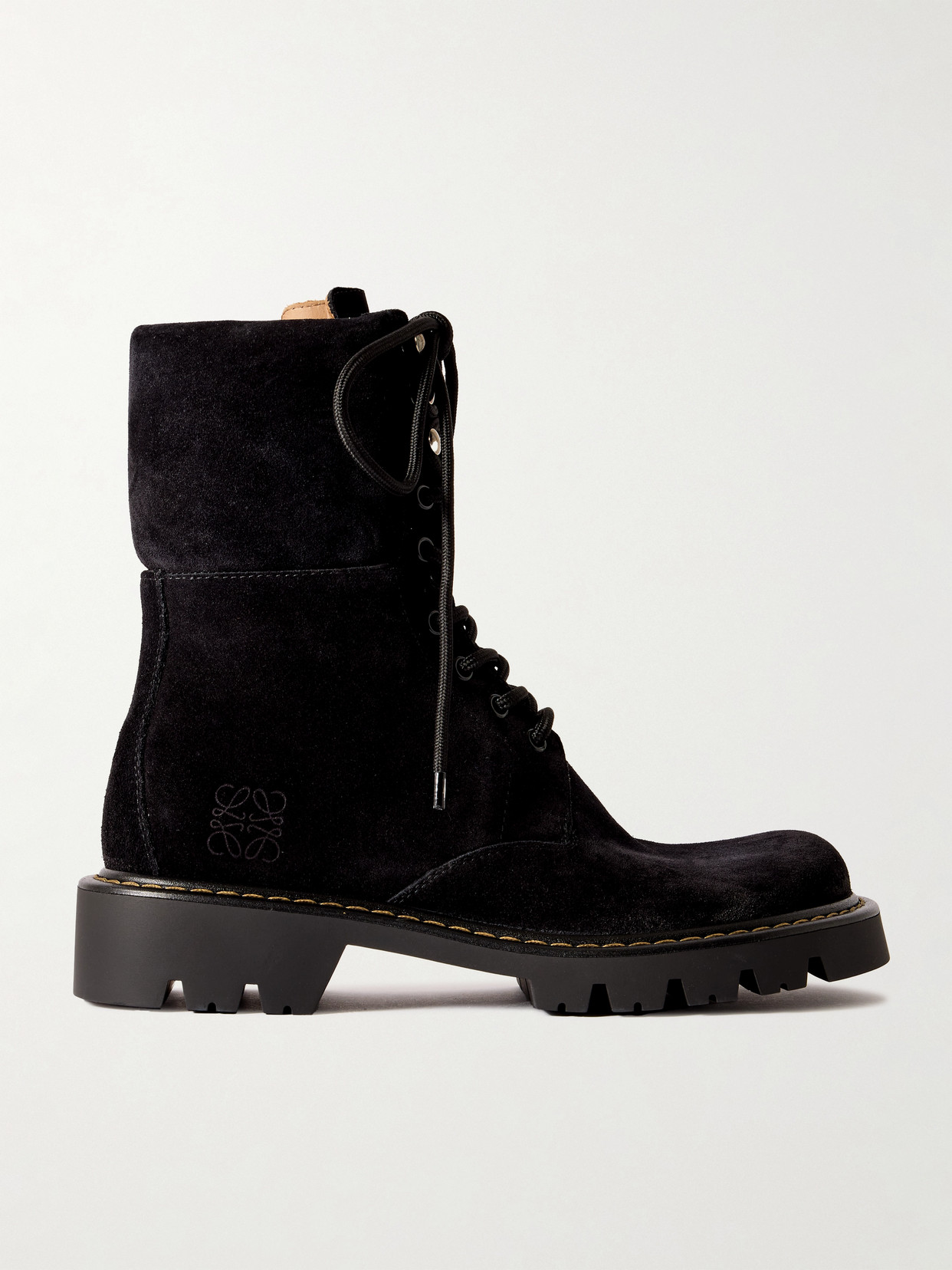 Loewe Sierra Suede Ankle Boots In Black