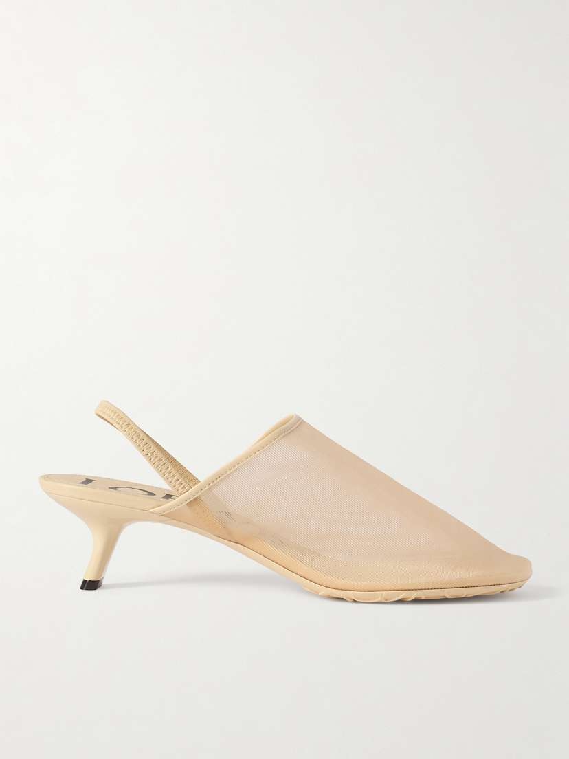 Loewe Petal Leather-trimmed Mesh Mules