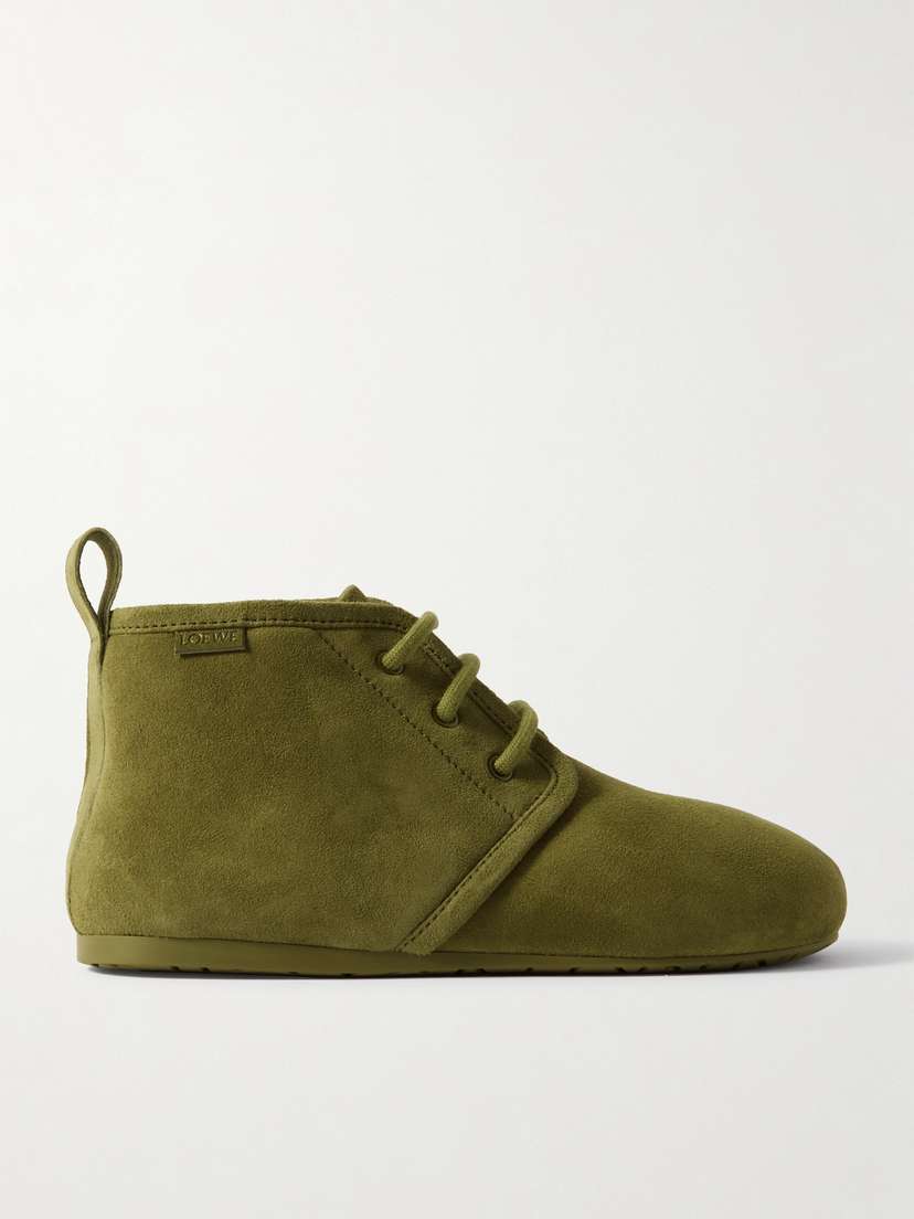 Loewe Lago Shearling-lined Suede Ankle Boots