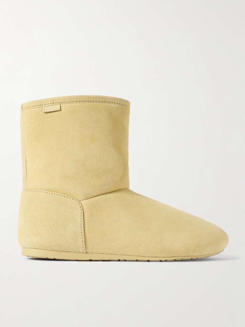Loewe — Lago shearling-lined suede ankle boots