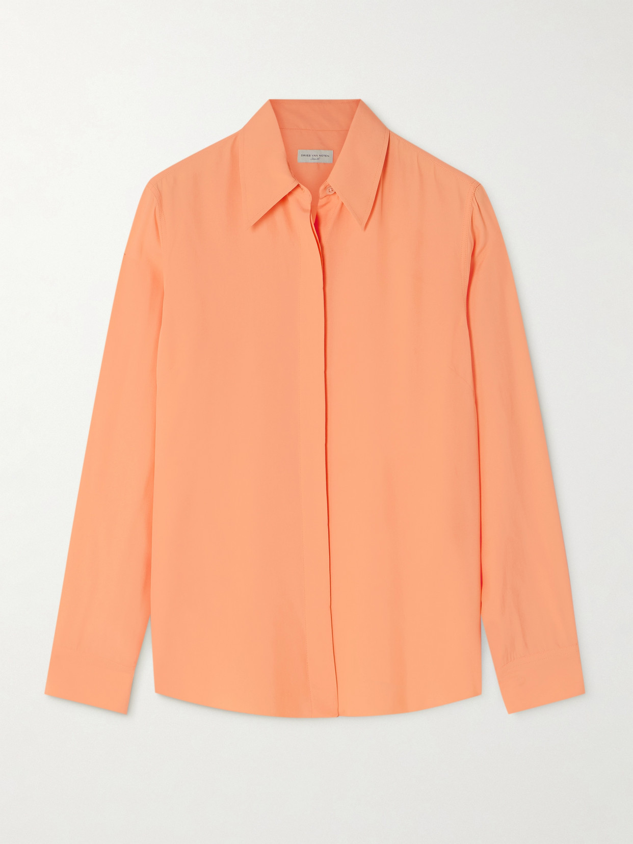 Dries Van Noten Satin Shirt In Orange