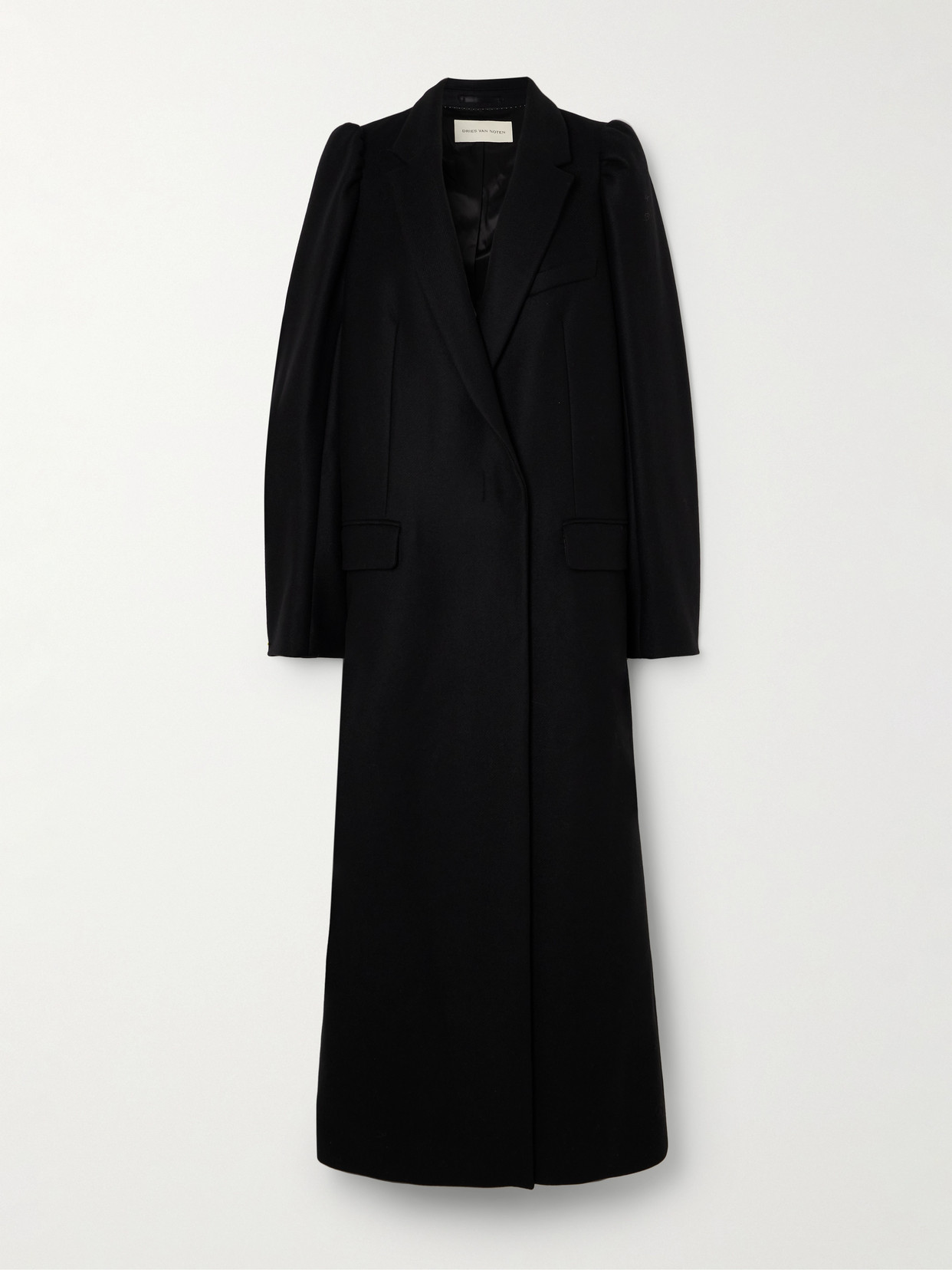 Shop Dries Van Noten Wool-blend Coat In Black