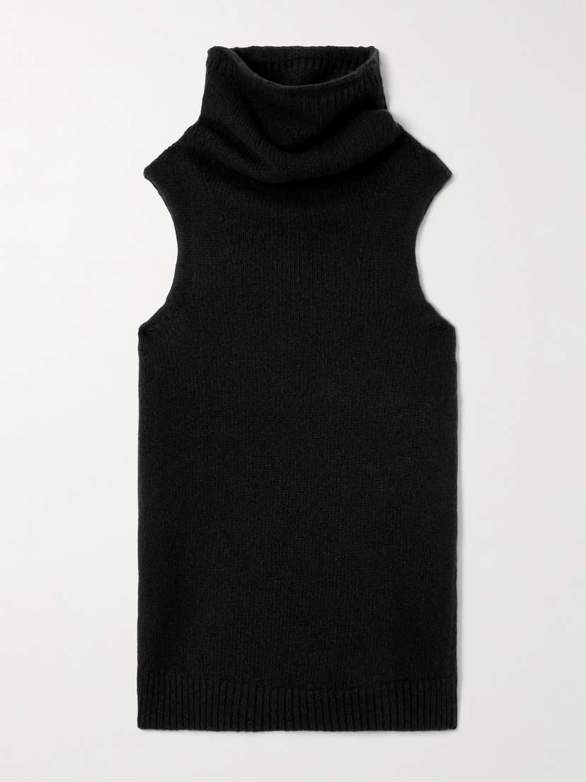 Dries Van Noten Ribbed Merino Wool And Cashmere-blend Turtleneck Vest