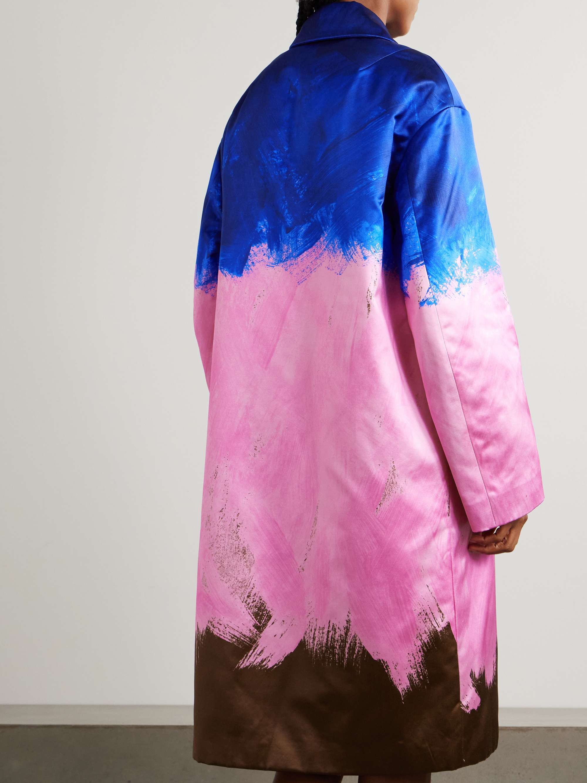 DRIES VAN NOTEN Printed cotton and silk-blend sateen coat
