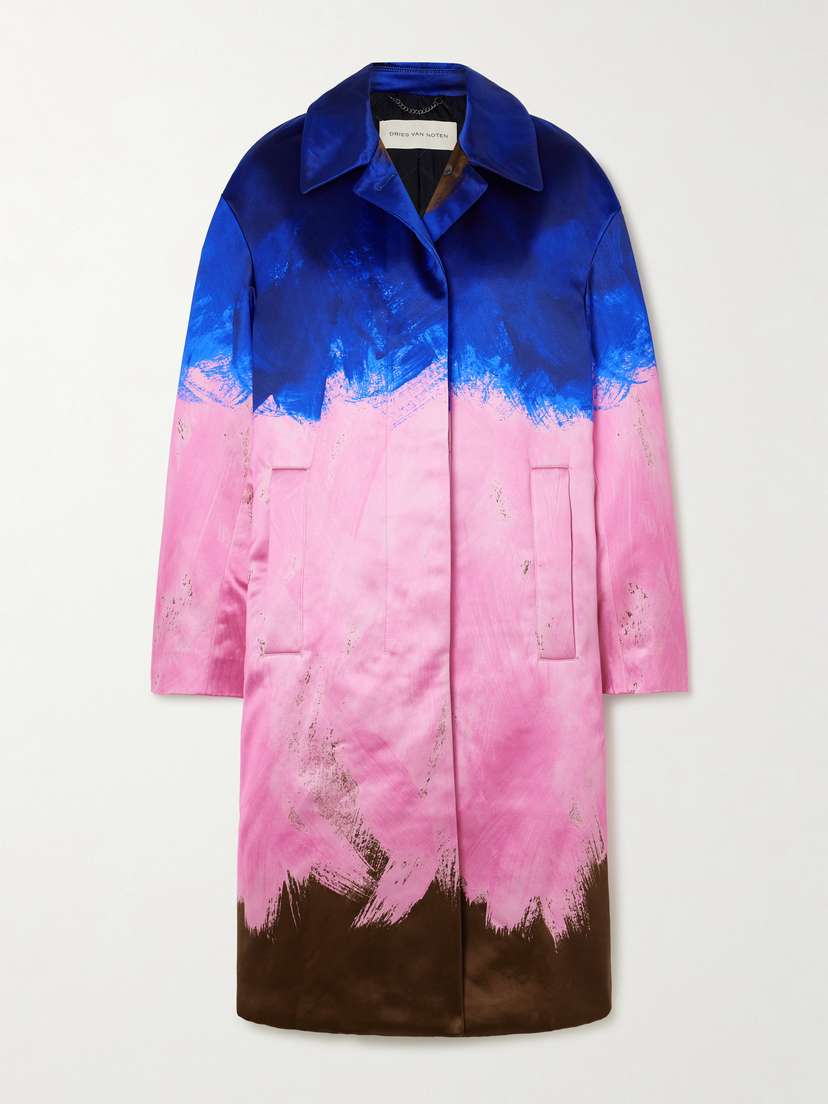 Dries Van Noten Printed Cotton And Silk-blend Sateen Coat - x small