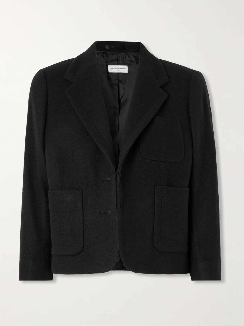 Dries Van Noten Cropped Wool-felt Blazer