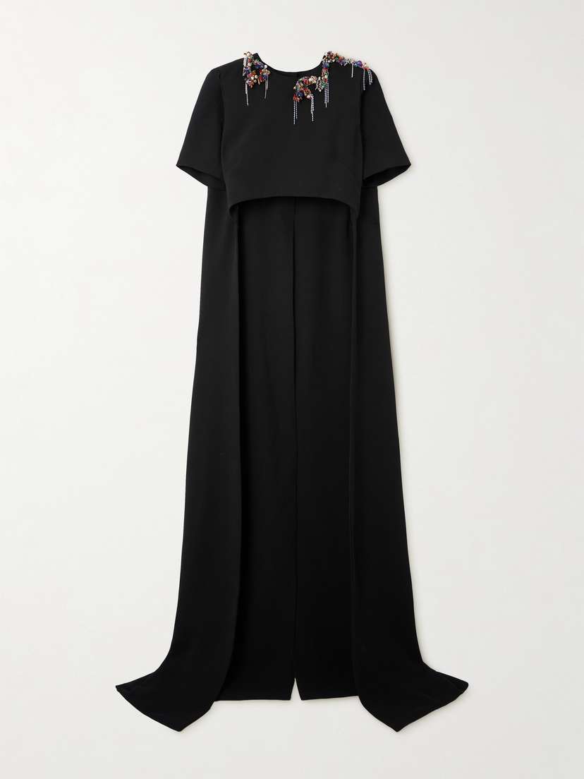 Dries Van Noten Embellished Crepe Cape-effect Top