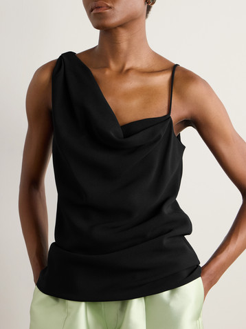 Dries Van Noten Asymmetric draped crepe top