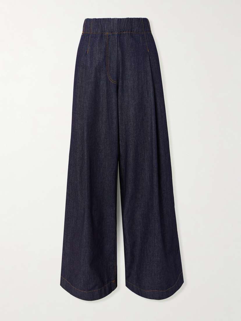 Dries Van Noten Pila Pleated High-rise Wide-leg Jeans