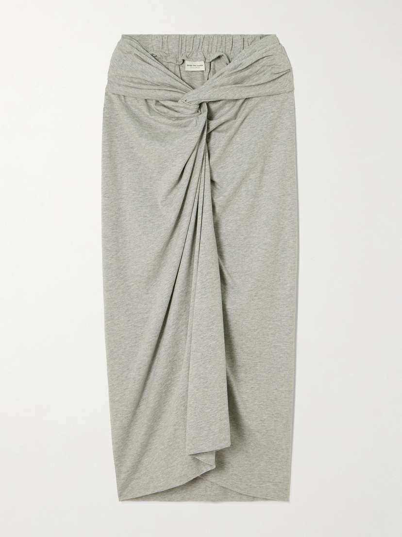 Dries Van Noten Twisted Cotton-jersey Midi Skirt
