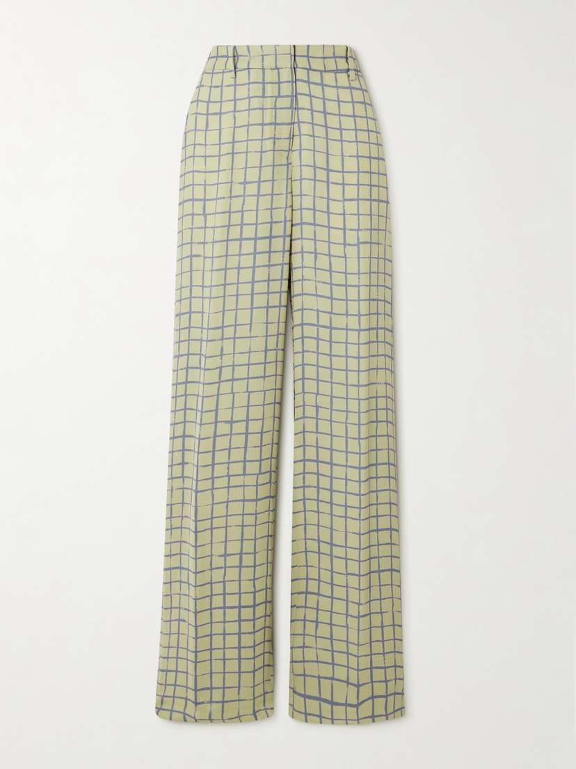 Dries Van Noten Checked Crepe Straight-leg Pants