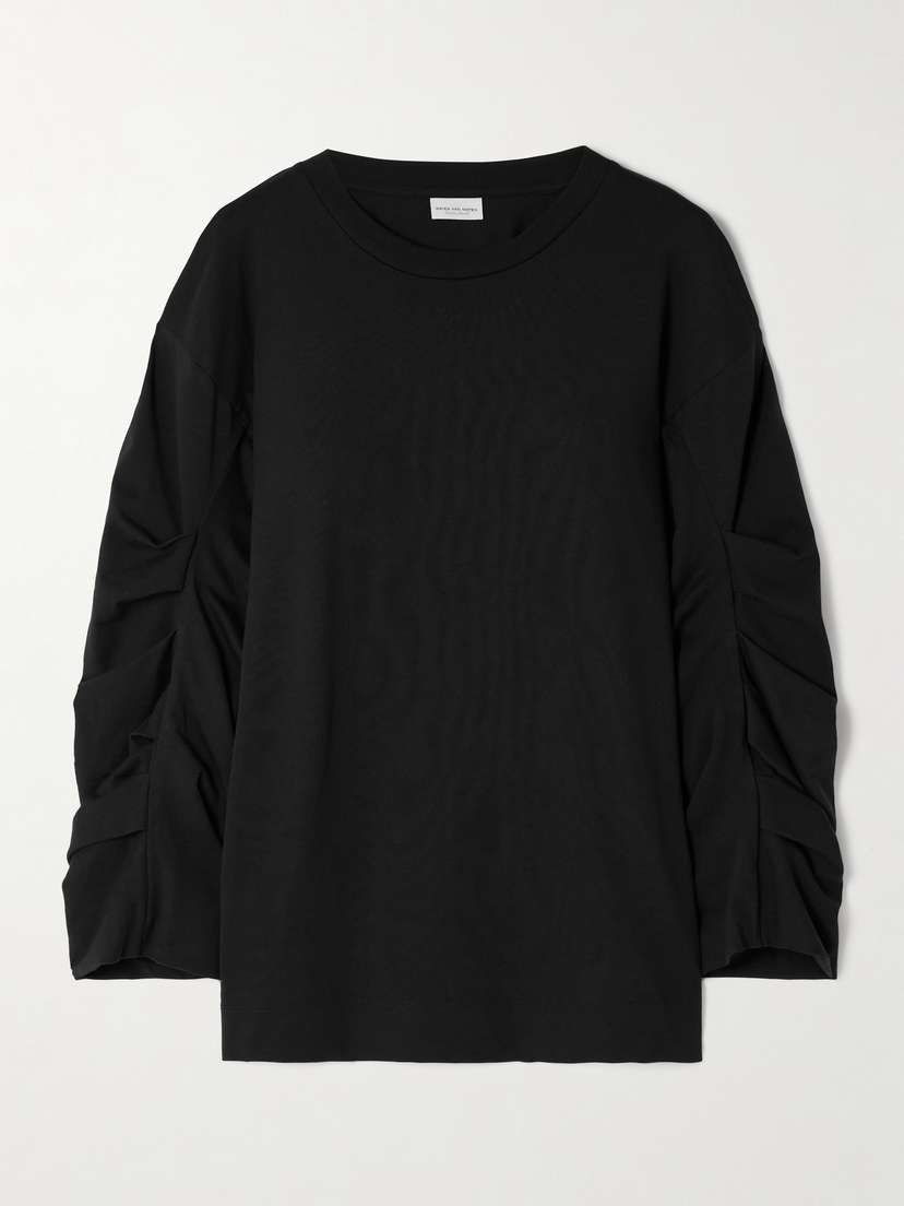 Dries Van Noten Gathered Cotton-jersey Sweater