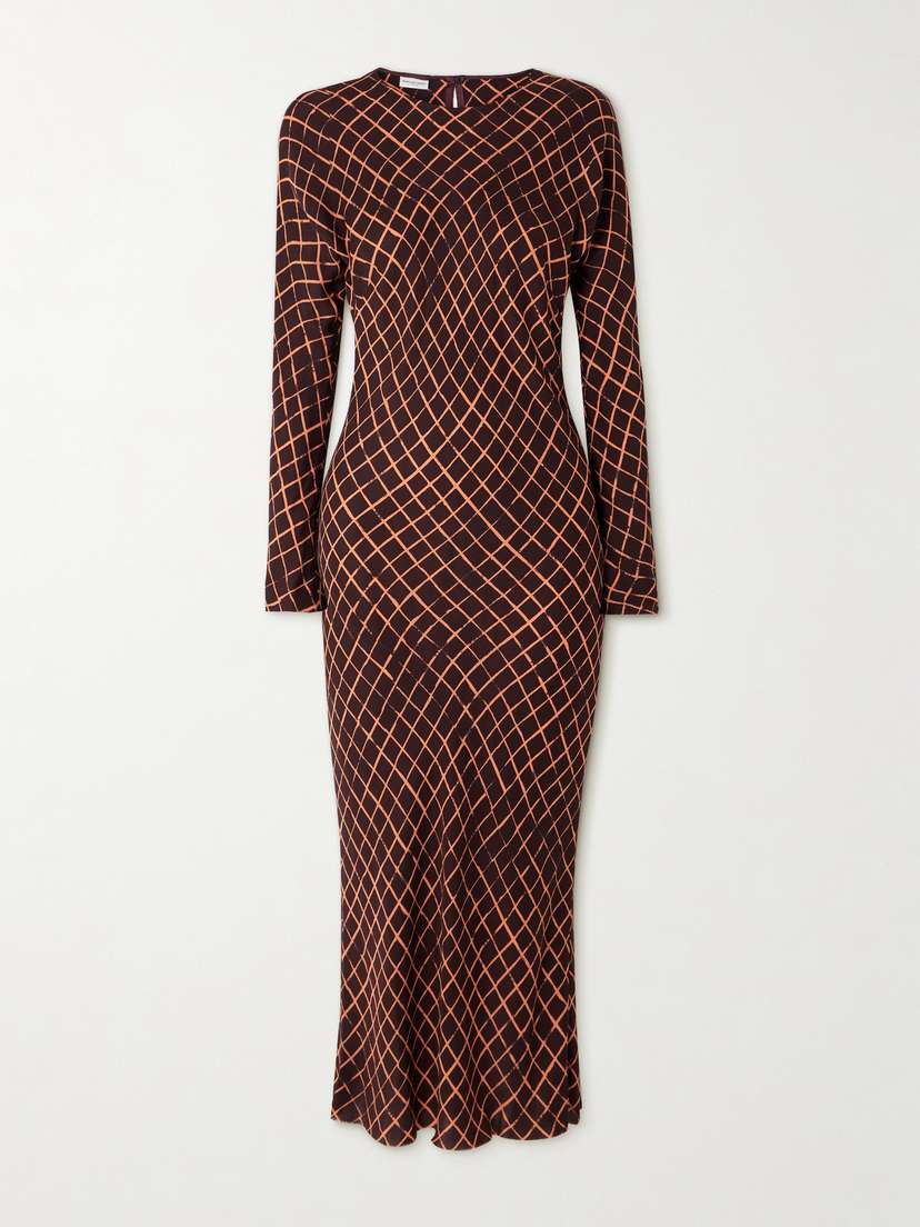 Dries Van Noten Printed Crepe De Chine Midi Dress