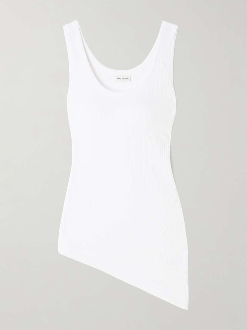 Dries Van Noten Asymmetric Stretch Cotton And Modal-blend Jersey Tank