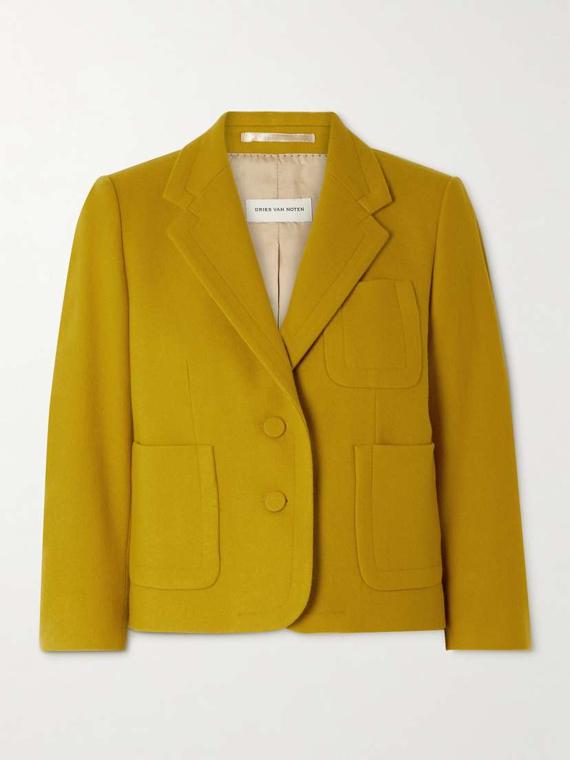 Dries Van Noten Cropped Wool-felt Blazer