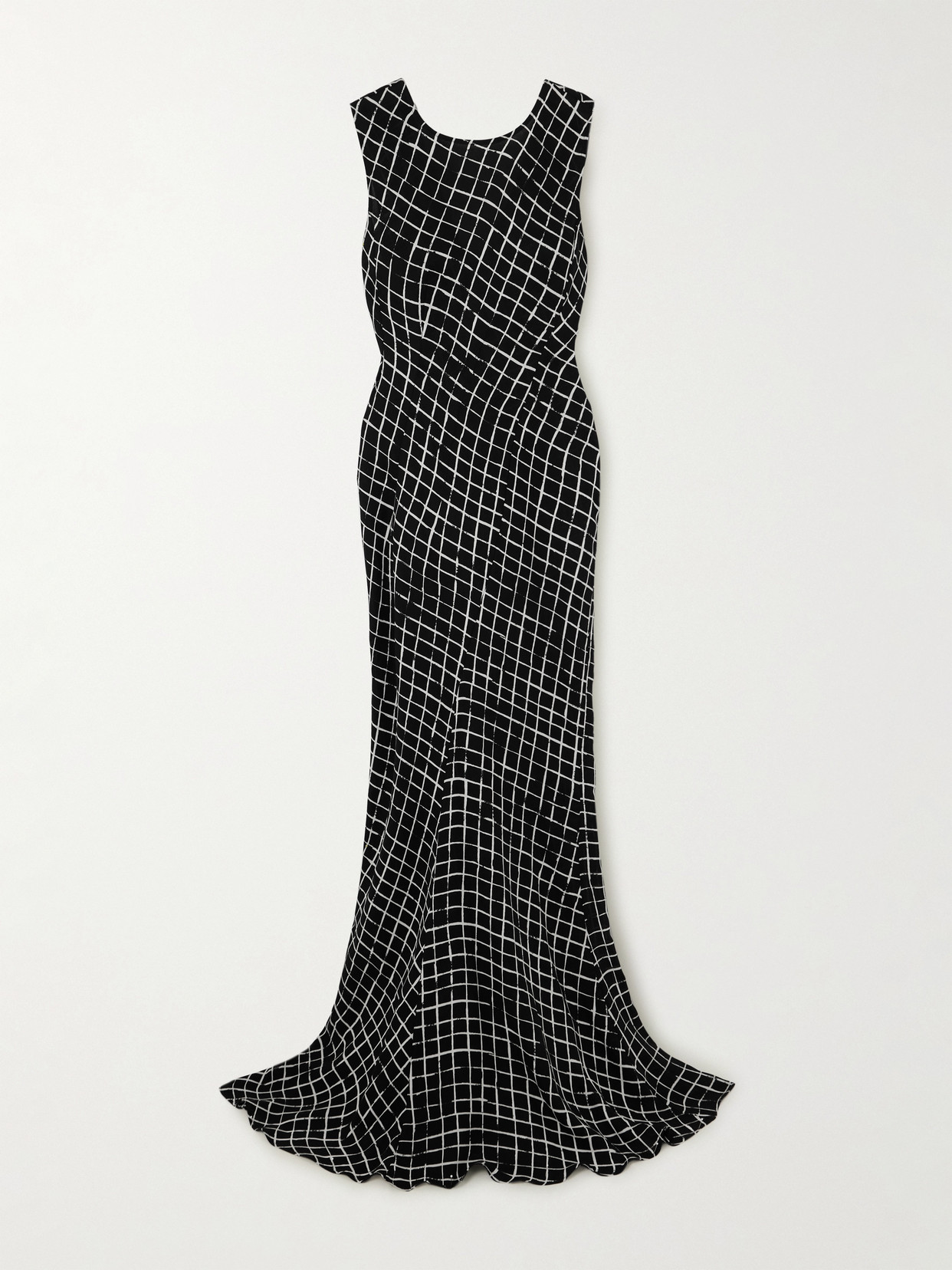 Dries Van Noten Checked Woven Maxi Dress In Black