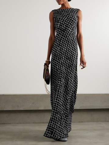 Dries Van Noten Checked woven maxi dress
