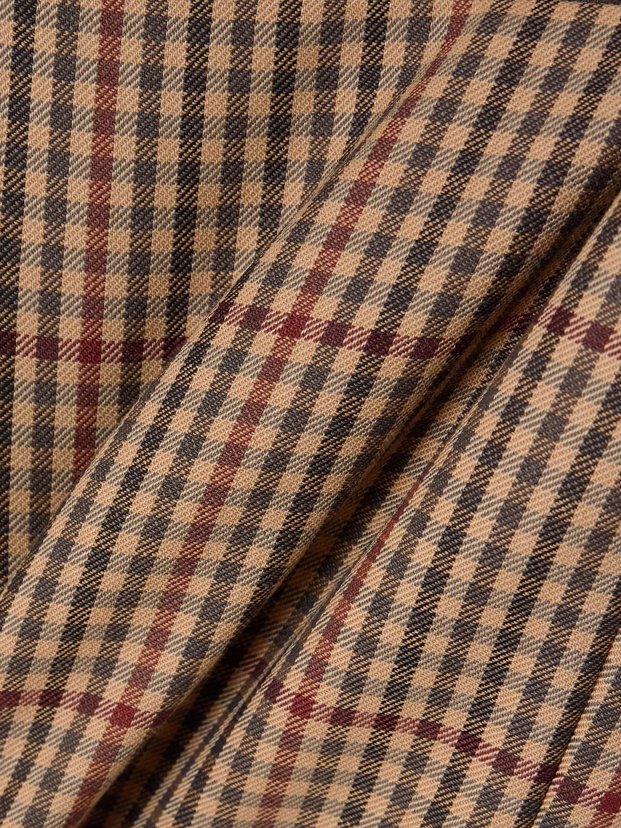Brown Checked wool straight-leg pants | DRIES VAN NOTEN