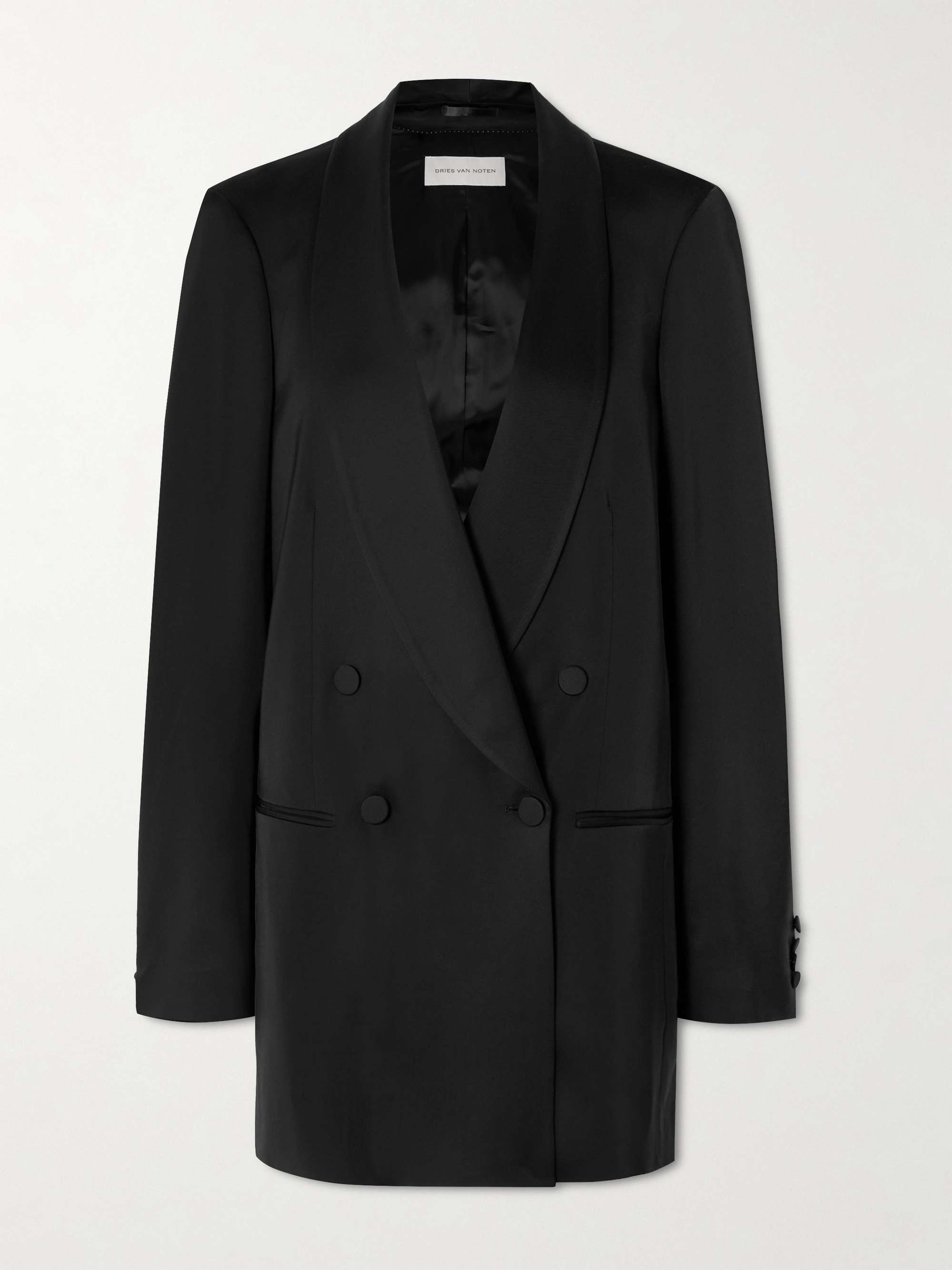 DRIES VAN NOTEN Double-breasted satin jacket | NET-A-PORTER