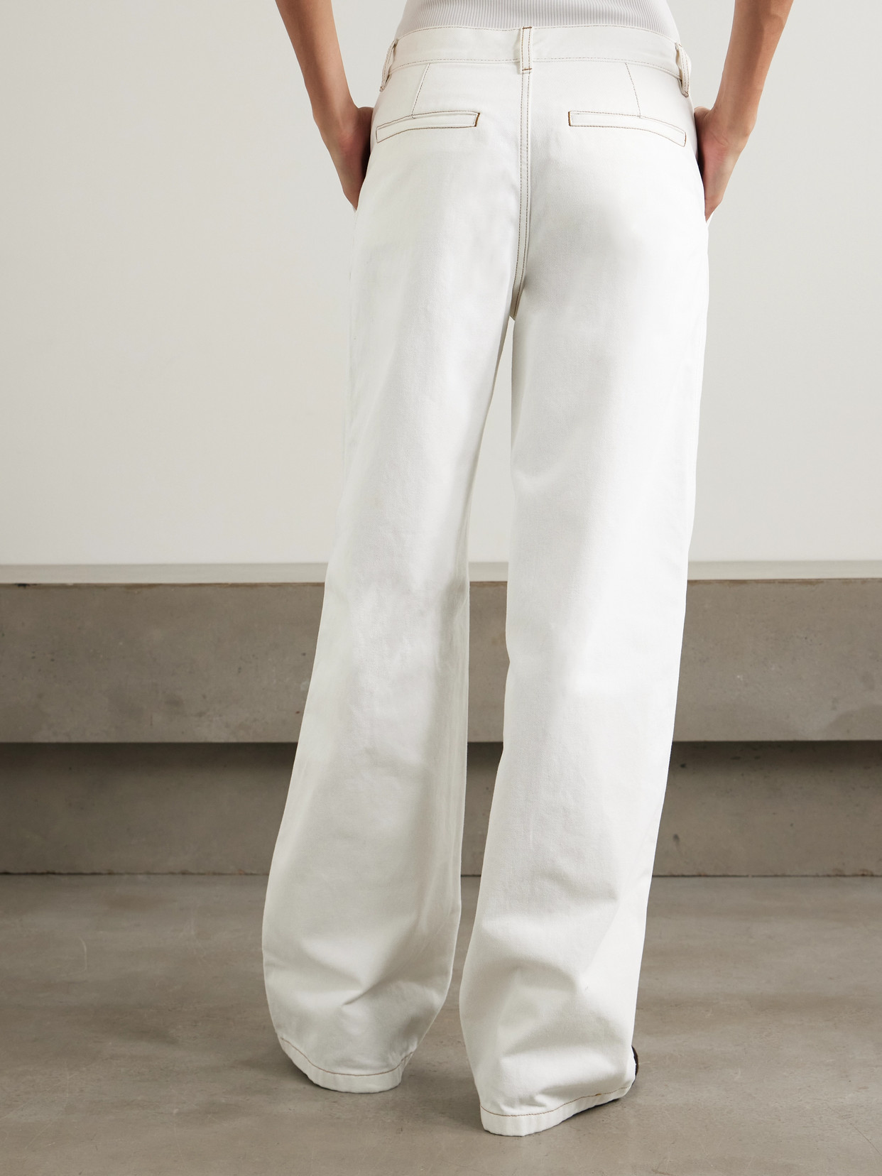 Dries Van Noten High-rise Wide-leg Jeans In White