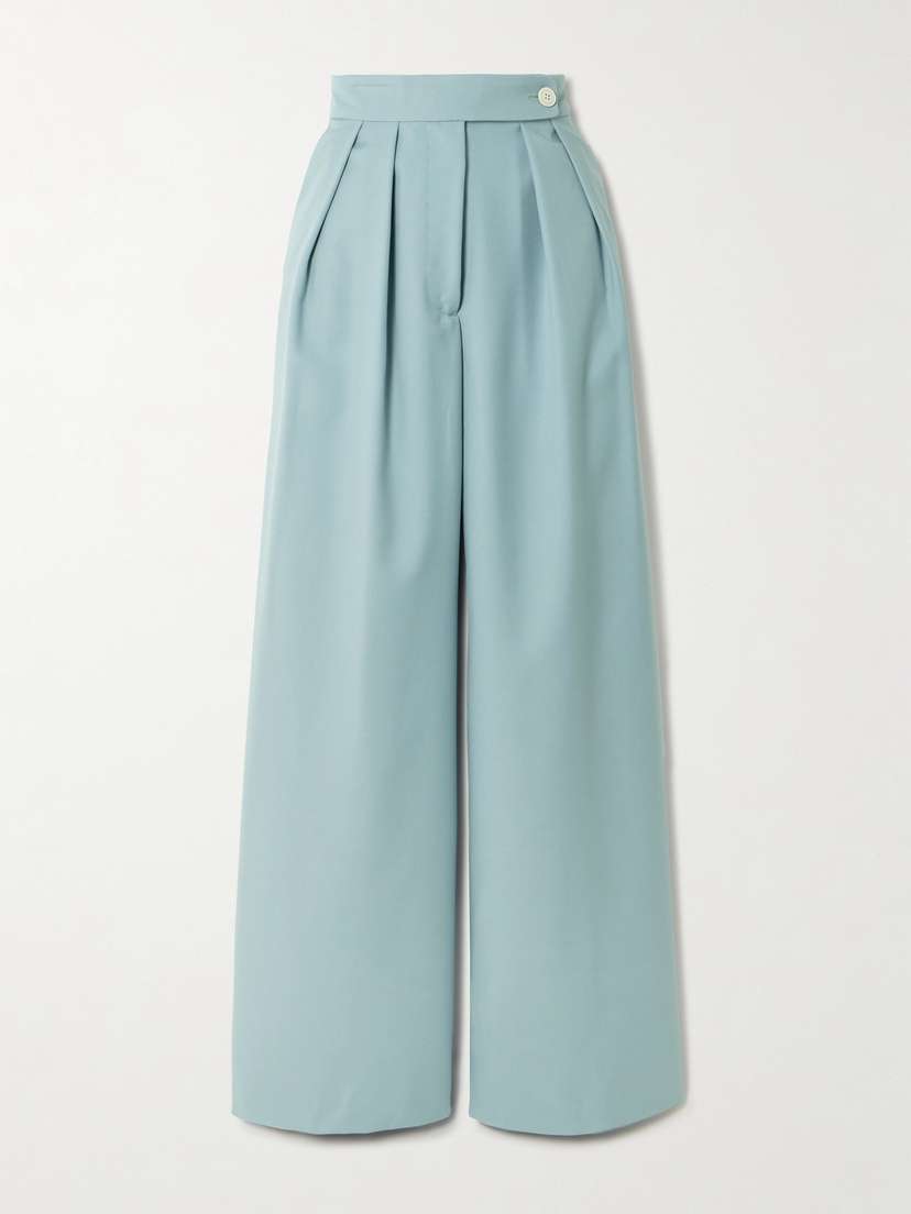 Dries Van Noten Pleated Wool-gabardine Wide-leg Pants