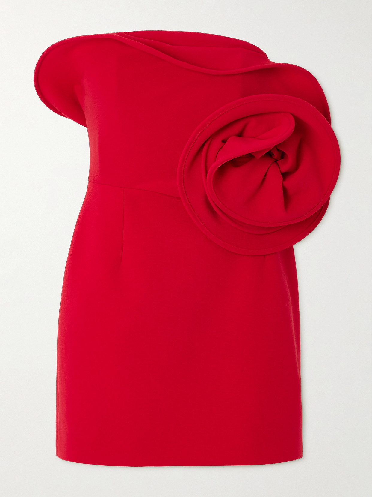 Magda Butrym - Strapless Appliquéd Wool-blend Mini Dress - Red