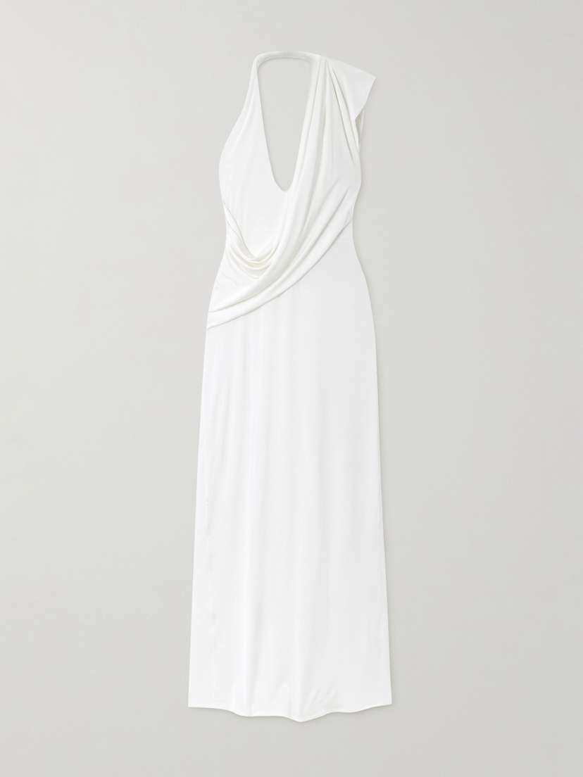 Magda Butrym Asymmetric Draped Jersey Gown