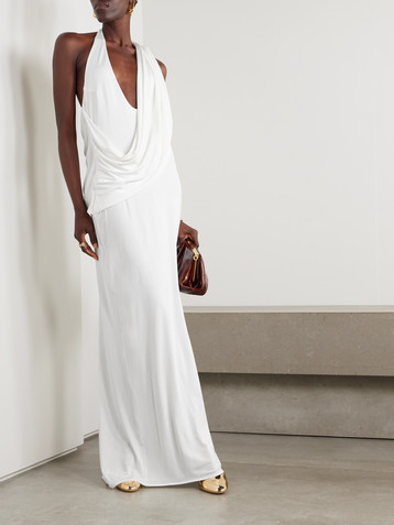 Magda Butrym Asymmetric draped jersey gown