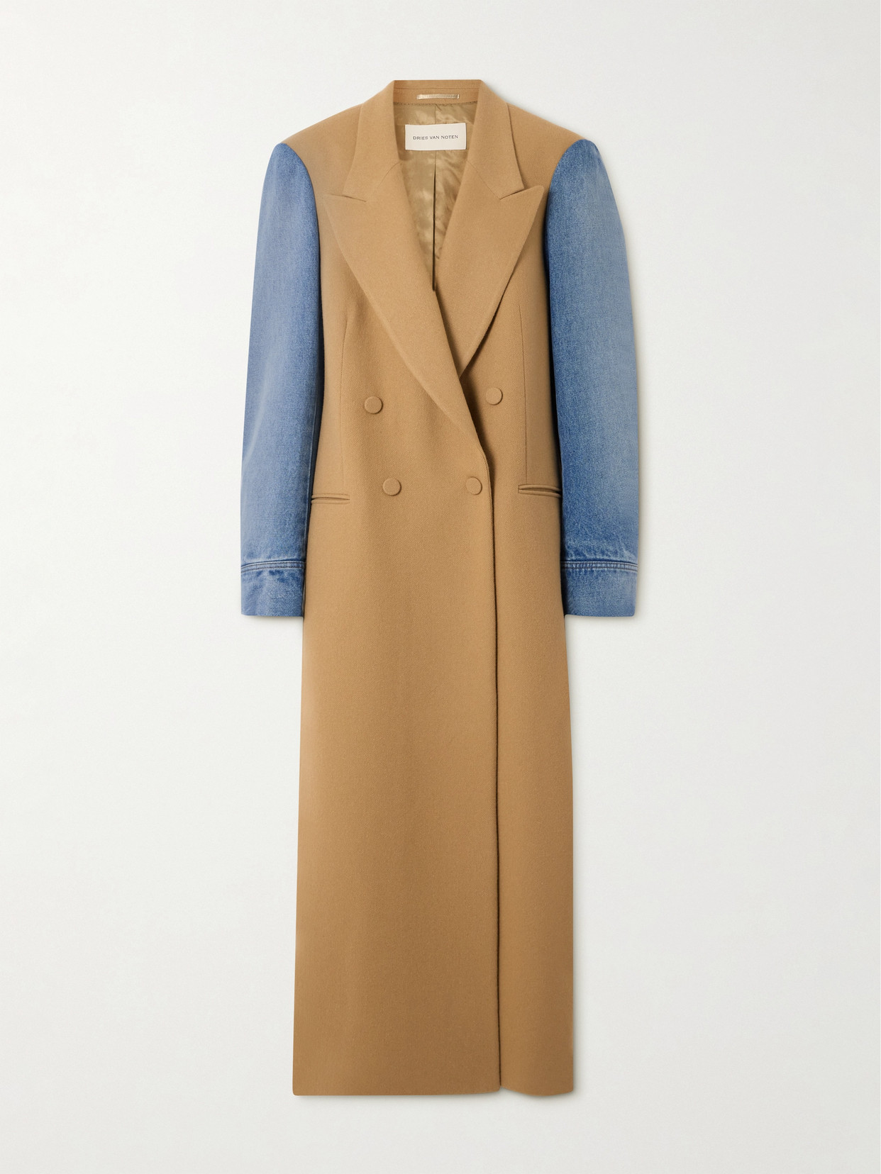 Dries Van Noten Double-breasted Wool Coat In Brown