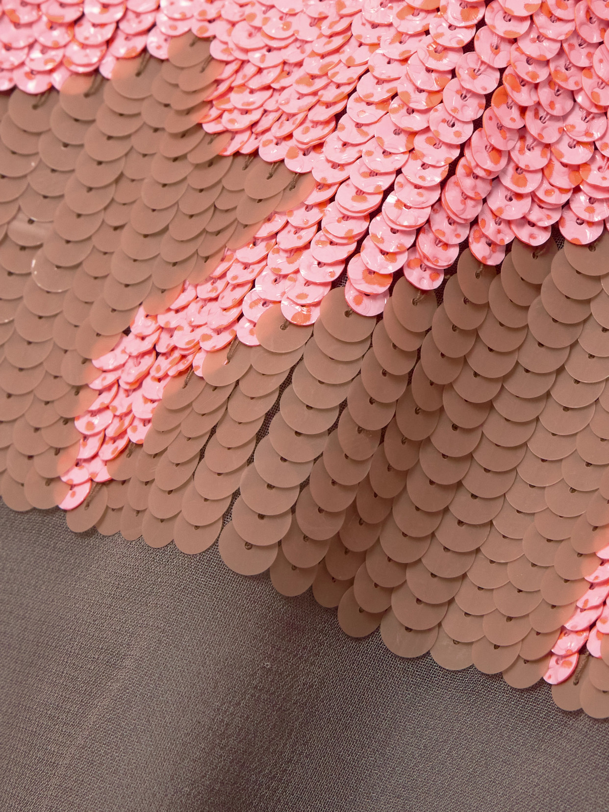 Dries Van Noten Sequined Houndstooth Chiffon Blouse In Orange